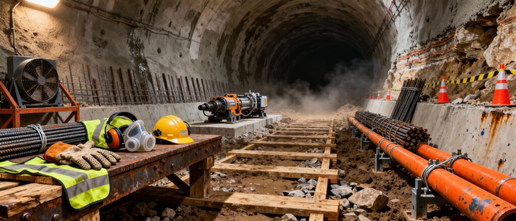 Treballs específics d'execució de túnels i sosteniment de les excavacions subterrànies i els talussos 6h