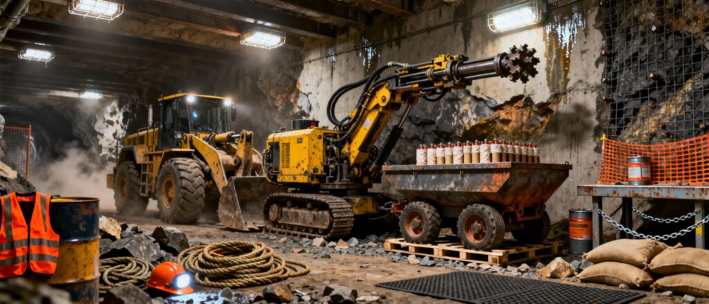 EPT 2002.01.08 - Formació preventiva per a l'exercici dels llocs d'operador d'arrencada/càrrega i operador de perforació/voladura en activitats extractives d'interior 5h